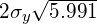 2\sigma_y \sqrt{5.991}